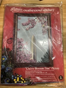 RARE! Paragon 1975 Cherry Blossom Time Crewel Embroidery Kit Vintage #0222 - Picture 1 of 3