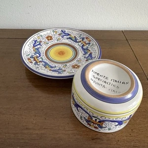Vintage Deruta Italy Dip A Mano Cup and Saucer Firenze Italian Pottery - Picture 1 of 6