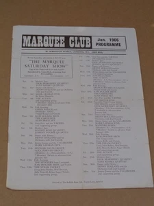 The Action/Steam Packet/Alex Harvey Marquee Club Handbill/Programme January 1966 - Picture 1 of 3