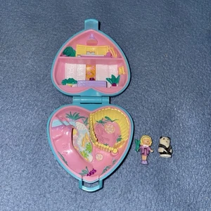 Vintage Polly Pocket 1993 Pet Parade Pretty Pandas Compact Fuzzy Flocked Bamboo - Bild 1 von 18