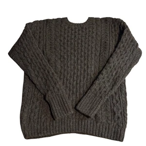 Brandy Melville Wool Blend Sweater Brown Cable Knit Cozy Warm Classic - Picture 1 of 8