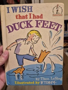 1965 I Wish That I Had Duck Feet Dr Seuss Beginner Reader Vintage Hardcover Book - Picture 1 of 5