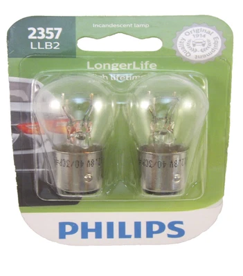 Philips LongerLife 2357LLB2 Duas Lâmpadas Substituição de Luz de Sinalização Nova - Imagem 1 de 4