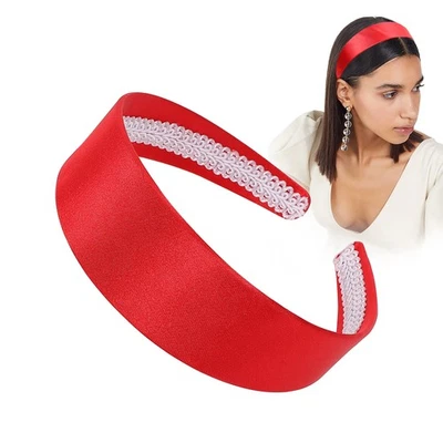 Diadema roja, años 70 60, ancha, gruesa, satinada, dura, banda para el cabello, mujeres, niñas Foto 1 de 4
