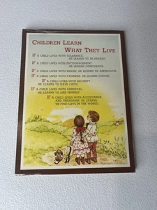 Vintage Kinder lernen, was sie leben Wandrelief MCM Dekor - Bild 1 von 6