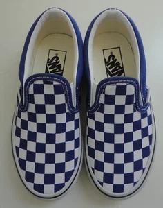 Vans Classic Slip On Checkerboard Blue & White Kids Size 11.5 New Original - Picture 1 of 4