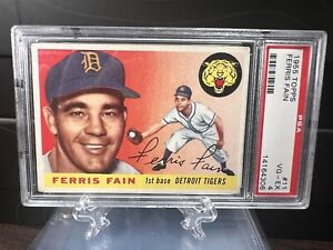 1955 Topps #11 Ferris Fain PSA VG-EX 4!! Detroit Tigers Well Centered