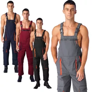 Mens Wear Resistant Work Overalls Lightweight Jumpsuit Coveralls with Pockets - Picture 1 of 60