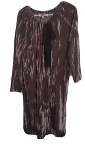 Finch Samt Kleid geraffter Ausschnitt Schleife taupe mit Lavendel Ton Medium Luxcore - Bild 1 von 9