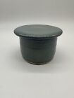 Stoneware Pottery French Butter Keeper Crock Cup Bell Blue- Gray Glaze
