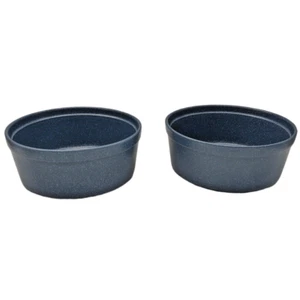 Blau gesprenkelt Steinzeug Runde Kasserolle Tiefe Backform 1,5 Quart 2er Set - Bild 1 von 10