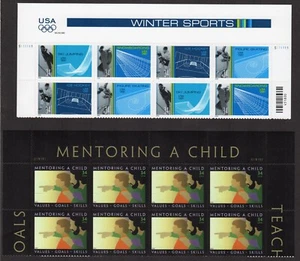 Scott #3555a-3556 Winter Sports Mentoring A Child Title Block of 8 Stamps - MNH - Picture 1 of 1