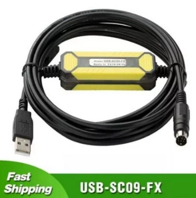 USB-SC09-FX PLC Programming Cable For Mitsubishi MELSEC RS422 SC-09 FX1N 2N FX3U - Image 1 of 4