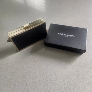 NEW VINTAGE GIORGIO ARMANI BLACK CLUTCH - Picture 1 of 7