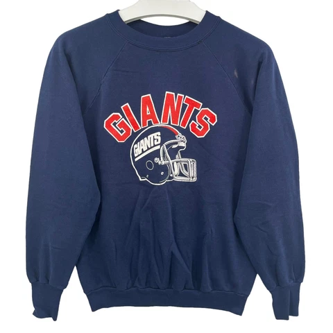 Vintage New York Giants Sweater Adult XL Logo 7 Made in USA Helmet Logo Blue Cover