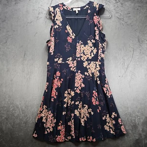 Rebecca Taylor Blossom Silk Dress Womens 6 Black & Pink Dark Floral Academia - Picture 1 of 14