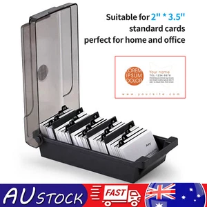 Business Card Holder Box Card File Card Organizer Storage Box 500 Cards Capacity - Picture 1 of 12