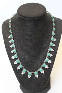 Collana Argento Loft Southwest Statement Piece Finto Cristallo Turchese Blu - Foto 1 di 4