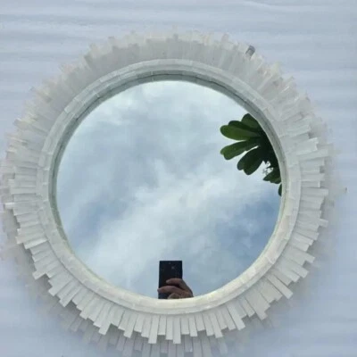 Selenite Round Wall Mirror | Wall Mirror | Mirror (Customisable Size and Design) - Image 1 of 4