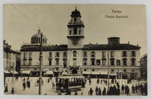cartolina parma tram piazza garibaldi viaggiata 1912 formato piccolo - Imagen 1 de 6