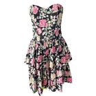 Laura Ashley Vintage Floral Strapless Dress Size 12 SMALL