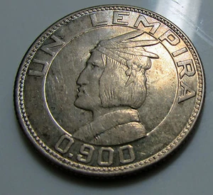Honduras 1937 Lempira Km # 75 Flashy Cartwheel Lustre Toned - Picture 1 of 2