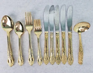 29pc. Hampton Silversmiths Gold plated Stainless + 2 Americana Golden Heritage - Picture 1 of 18
