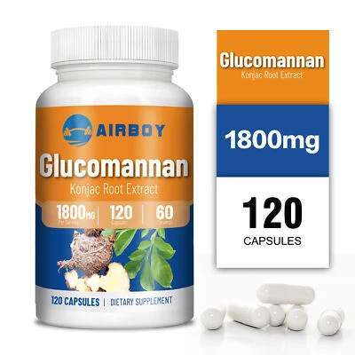 Glucomannan Konjac Root Extract 1800mg - Weight Loss, Suppress Appetite, Detox - Bild 1 von 4