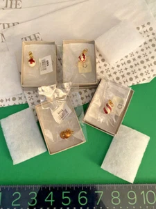 FOUR mint MMA 24kt gold plated New/w boxes ENAMELED Russian Style Egg CHARMS - Picture 1 of 11