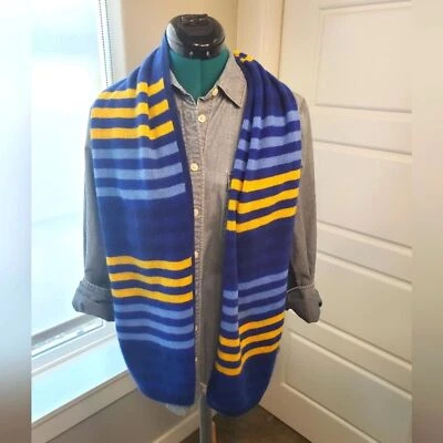 NORDSTROM TIENDA HOMBRE CACHEMIR MEZCLA LANA BUFANDA AZUL AMARILLO RAYAS HOMBRES OS Foto 1 de 4