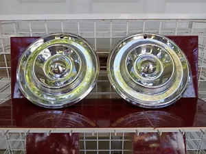 1957 Chrysler Saratoga Windsor 14" Hubcaps Set Of (2) Wheel Covers OEM Antique - Picture 1 of 24