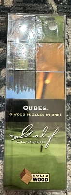 ОТЛИЧНАЯ АМЕРИКАНСКАЯ ГОЛОВОЛОМКА ЗАВОДСКИЕ QUBES 6 ДЕРЕВЯННЫХ ГОЛОВОЛОМОК В ОДНОЙ С КЛАССИКОЙ ГОЛЬФА - Изображение 1 из 4