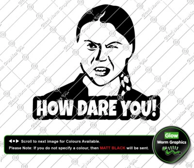 JDM How Dare You Greta Thunberg Funny Drift Van Car Truck Wall Sticker Vinyl Decal