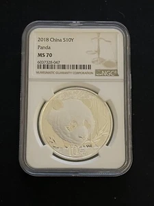 2018 China Panda Silver Coin 10 Yuan 30g NGC MS70 - Picture 1 of 2