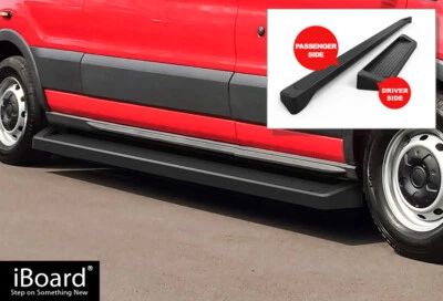 APS Stain Black 6" Side Step Nerf Bar Fit 15-25 Ford Transit Full Size Van - Image 1 of 4