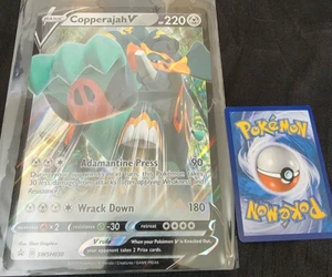 Tarjetas coleccionables Pokémon promocionales JUMBO Holo Foil Copperajah V SWSH030 ¡ENVIADAS EN CAJA! - Imagen 1 de 2