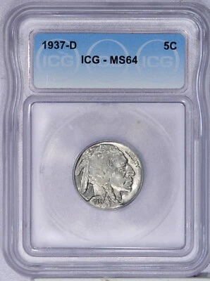 1937-D Buffalo Nickel 5c ICG MS64 - Image 1 of 2