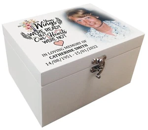 Personalised urn / casket for ashes, White wooden urn, Burial urn, Memory box. - Picture 1 of 18