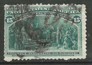 Sc #238 Spacefiller Cancelled Columbian 15 Cent 1893 US 8E63 - Picture 1 of 2