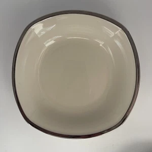 New Lenox Solitaire Platinum Ivory Square Individual Pasta Bowl 8” Set Of 4 - Picture 1 of 11