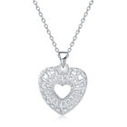 925 Fashion Silver Charms Heart Necklace Jewelry For Women Wedding Party Gift