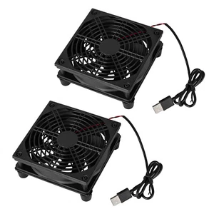 2 Pack Desktop USB Cooling 120mm Fan PC Router Modem External HDD Cooler 1200RPM - Picture 1 of 11