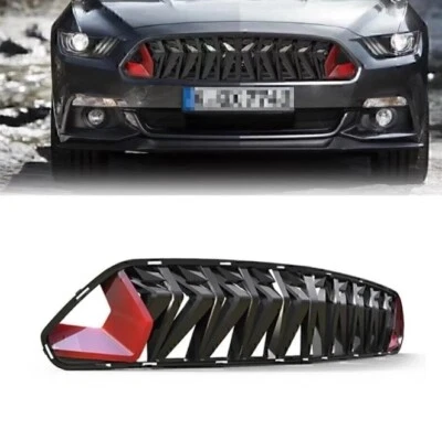 Front Bumper Radiator Grill For Ford MUSTANG 2018-2021,  Carbon Fibre Style  - image 1 of 3