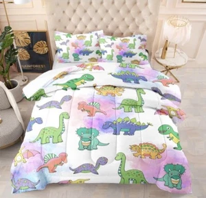 Dinosaur Comforter Set Queen Size Cartoon Dinosaurr Bedding Set - Picture 1 of 6