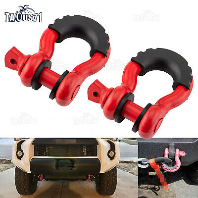 2PCS Red D Ring Shackles 3/4  Heavy Duty Shackle With 7/8  Locking Safety Pin • 12.99$