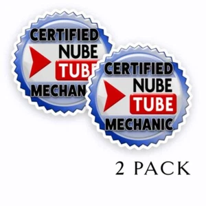 NubeTube Certified Mechanic Funny Printed Window Decal Sticker - 2 pack - Picture 1 of 2