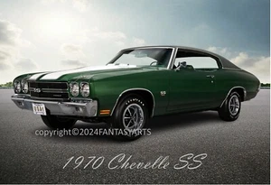 Cartel Chevelle SS 1970 Muscle Car tamaño brillante impresión fotográfica 13" x 19" - Imagen 1 de 1