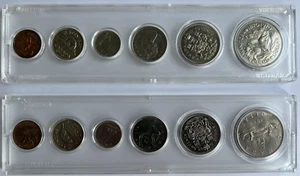 1969 + 1970 CANADA  Mint Year Set 6 Coins each in snap lock case cent to dollar - Imagen 1 de 4