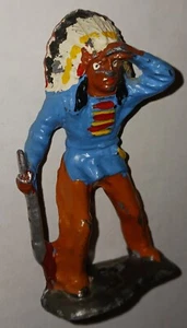 ALL-NU 1940's Dimestore RARE Lead Figure INDIAN CHIEF Barclay - Picture 1 of 4