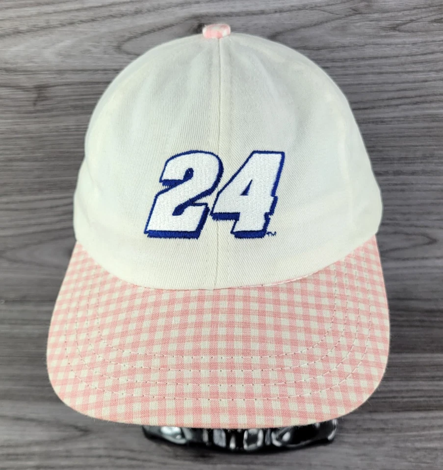 Hat Cap #24 Jeff Gordon Pink Stripe Youth Girls Adjustable Chase Authentic - Image 1 of 4